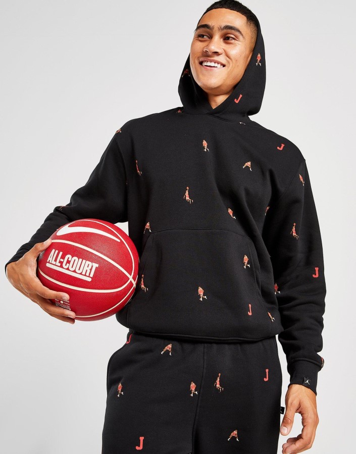 Jordan Holiday All Over Print Pulover Hoodie Crna