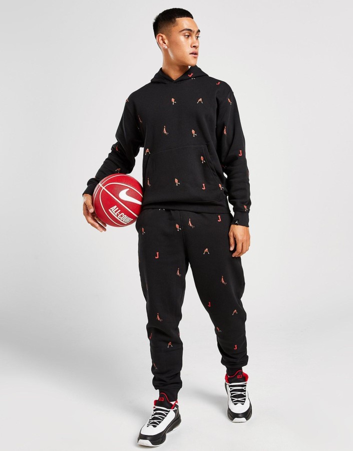 Jordan Holiday All Over Print Pulover Hoodie Crna