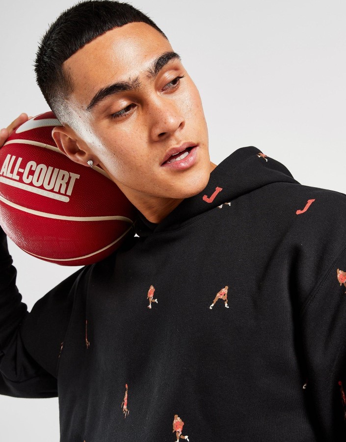 Jordan Holiday All Over Print Pulover Hoodie Crna