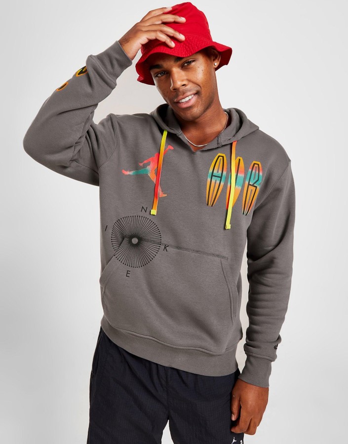 Siva Majica S Kapuljačom Jordan Mvp Multi Logo