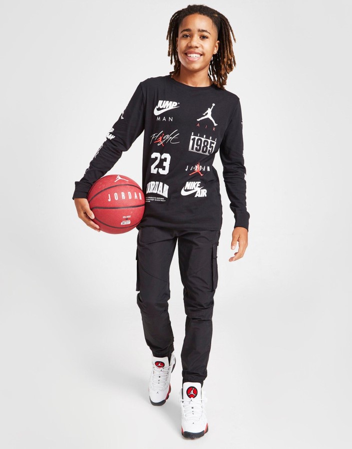 Jordan Multi Logo Majica Dugih Rukava Junior Crna