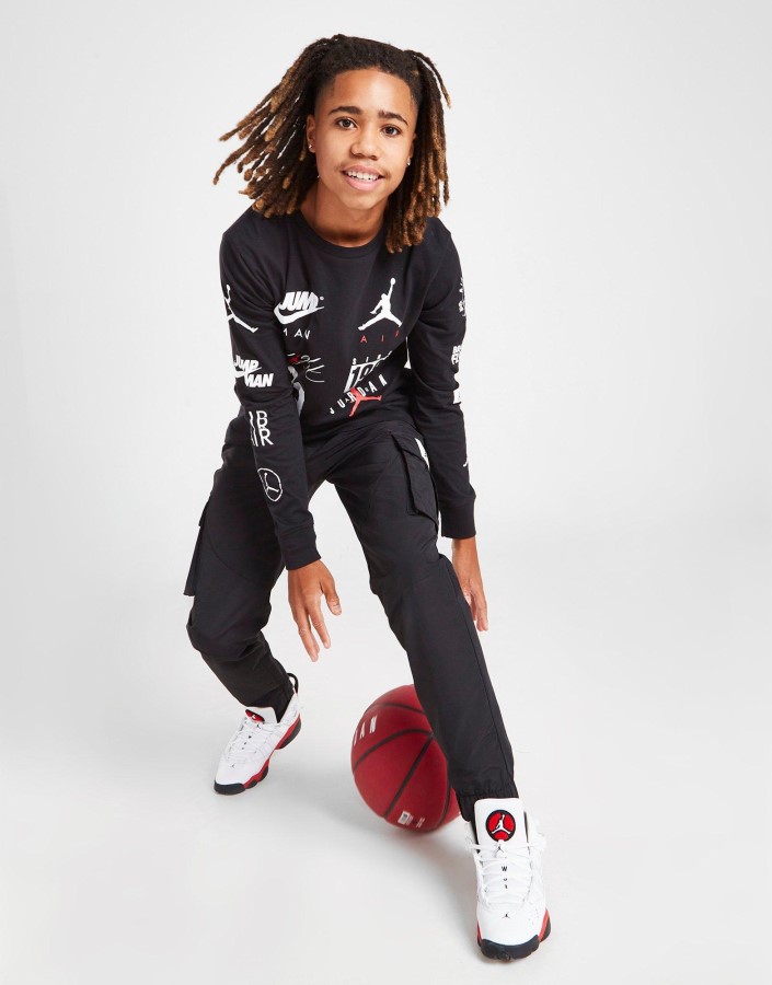 Jordan Multi Logo Majica Dugih Rukava Junior Crna