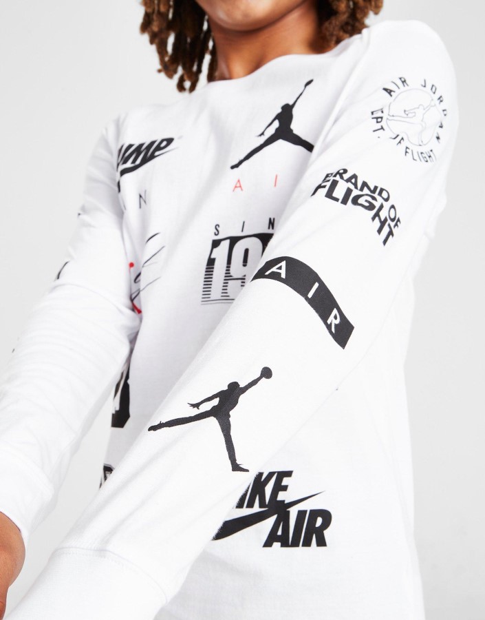 Jordan Multi Logo Majica Dugih Rukava Junior Bijela