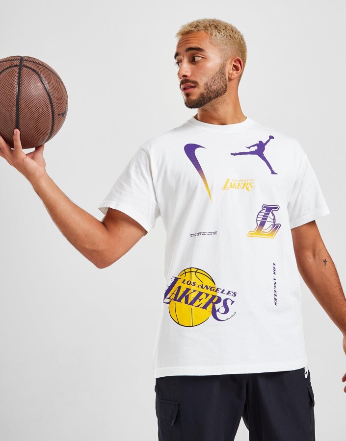 Jordan Nba Los Angeles Lakers Max90 Majica Kratkih Rukava Bijela