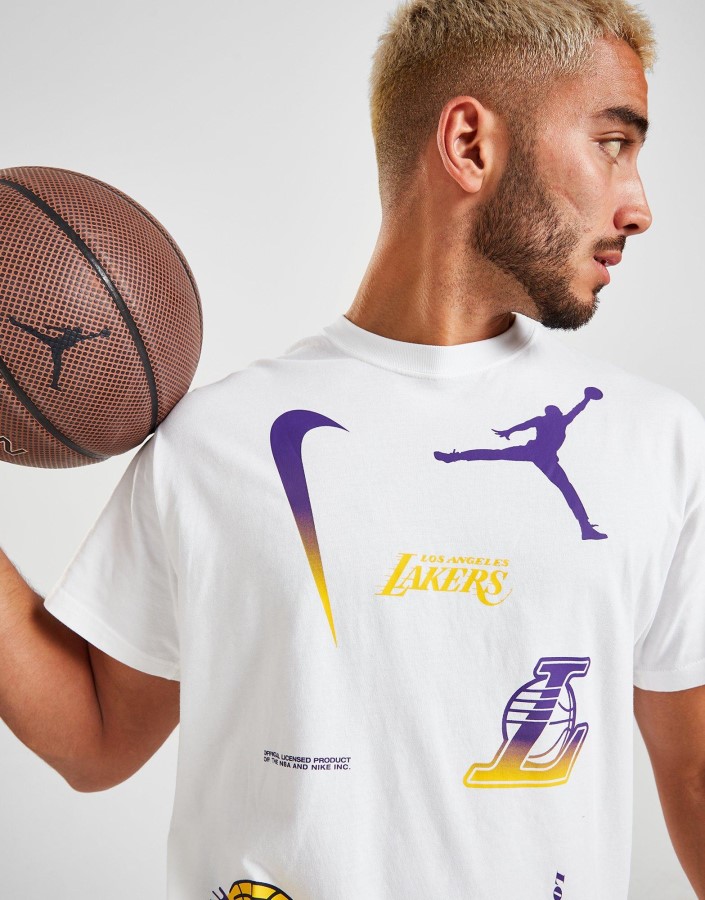 Jordan Nba Los Angeles Lakers Max90 Majica Kratkih Rukava Bijela