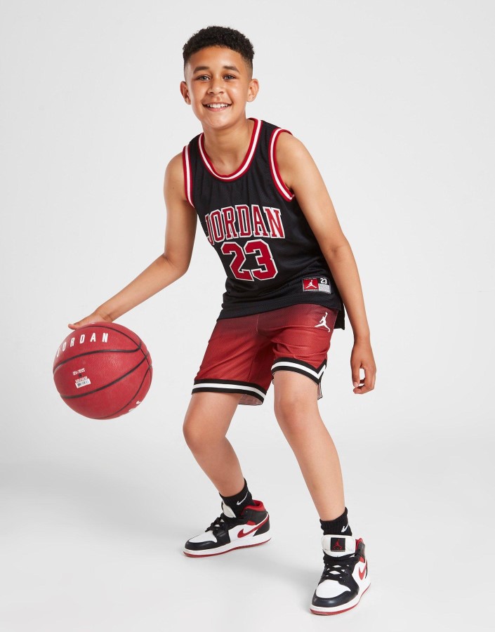 Jordan Ombre Mrežaste Kratke Hlače Junior Crvene