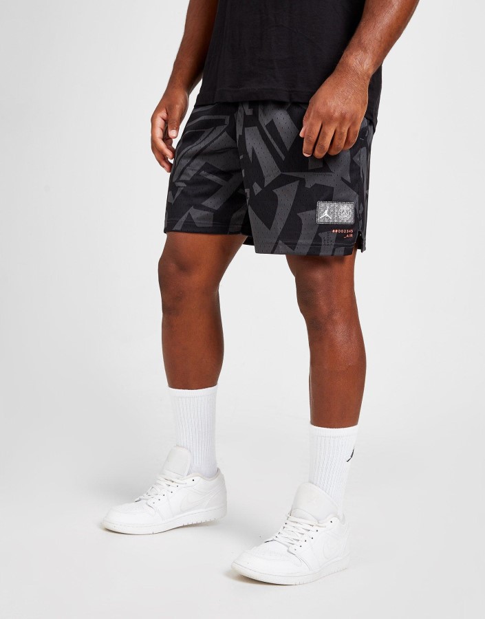 Jordan Paris Saint Germain Sve Preko Tiska Kratke Hlače Sive