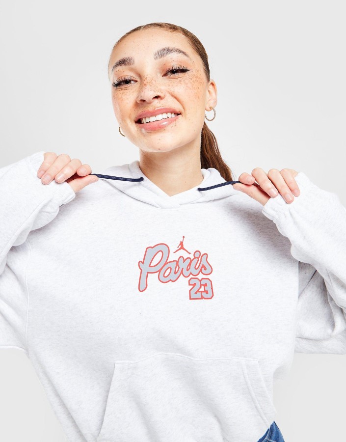 Jordan Paris Saint Germain Majica S Kapuljačom Od Flisa Siva