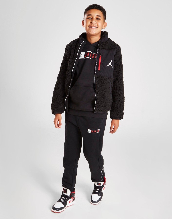 Jordan Sherpa Zip Through Jakna Junior Crna