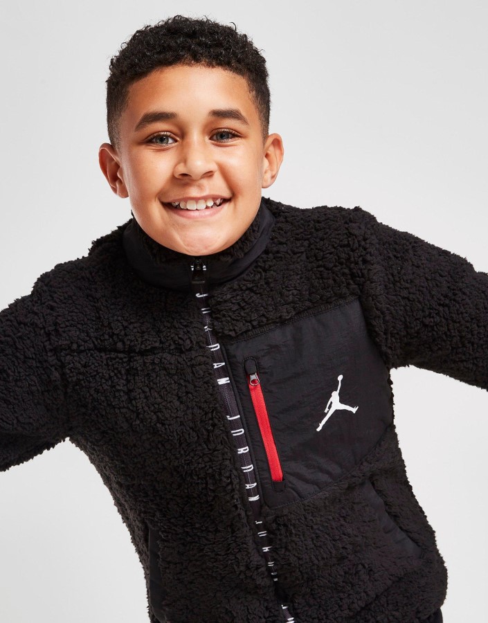 Jordan Sherpa Zip Through Jakna Junior Crna