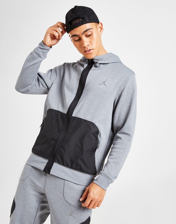 Jordan Statement Majica S Kapuljačom S Punim Patentnim Zatvaračem Siva