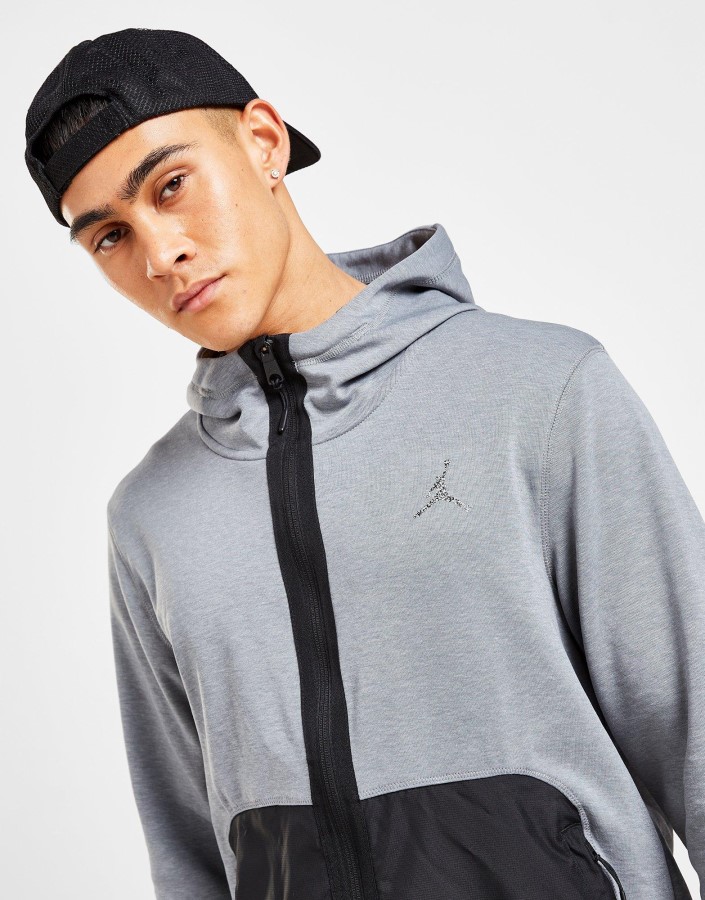 Jordan Statement Majica S Kapuljačom S Punim Patentnim Zatvaračem Siva