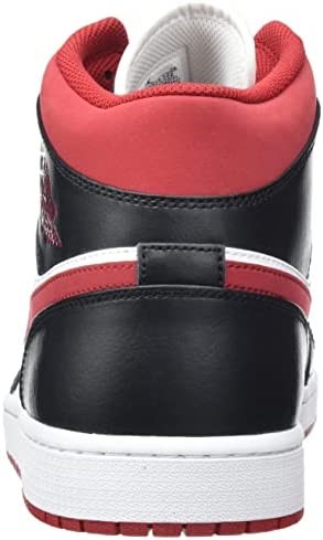 Air Jordan 1 Mid Nike Muške Tenisice Za Odrasle Bijele-teretanske Crveno-crne