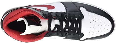 Air Jordan 1 Mid Nike Muške Tenisice Za Odrasle Bijele-teretanske Crveno-crne