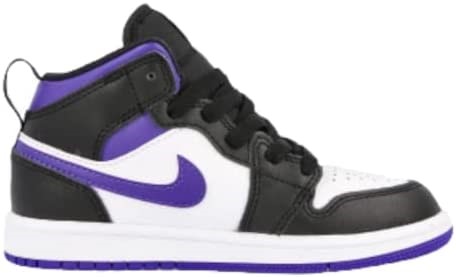 Air Jordan 1 Mid Pre School Crna-tamna Iris-bijela