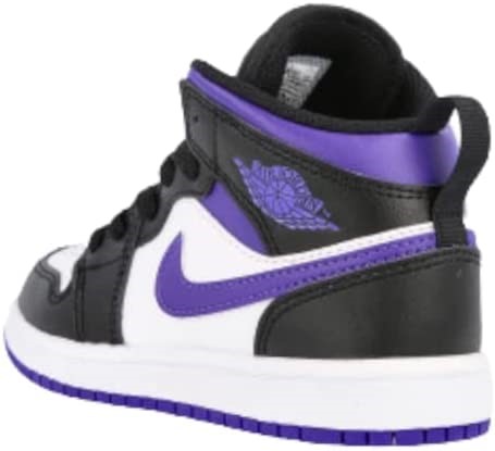 Air Jordan 1 Mid Pre School Crna-tamna Iris-bijela