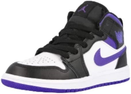 Air Jordan 1 Mid Pre School Crna-tamna Iris-bijela