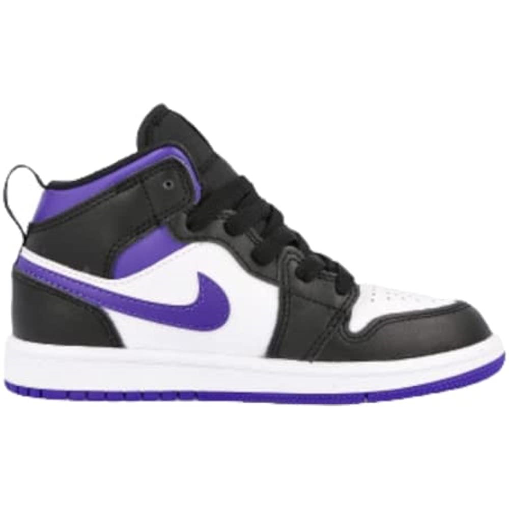 Air Jordan 1 Mid Pre School Bijelo-tamno Iris-crno