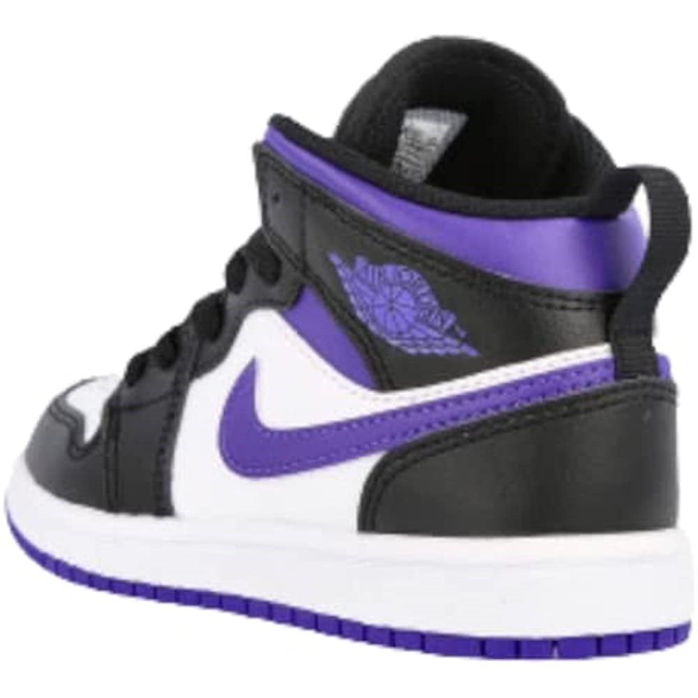 Air Jordan 1 Mid Pre School Bijelo-tamno Iris-crno