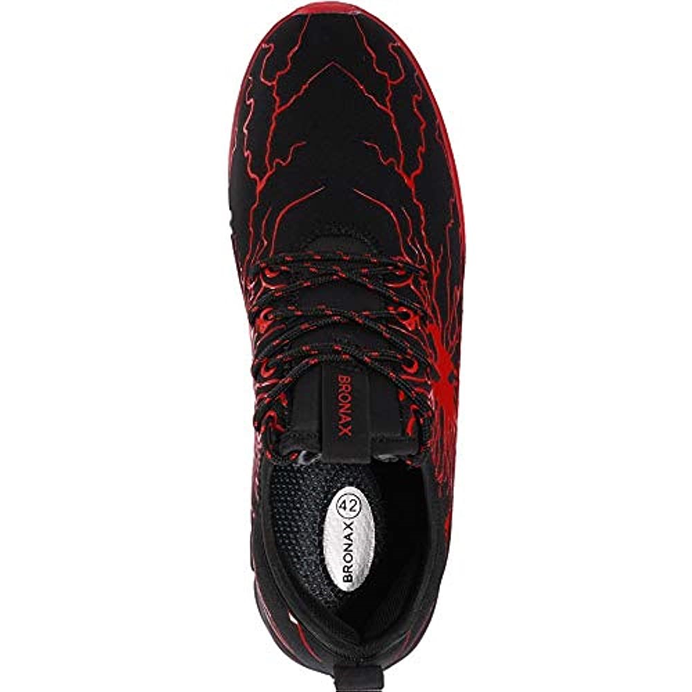 Air Jordan Bronax Muške Tenisice Grafiti Udobne Modne Atletske Tenisice Za Hodanje Crno-crvene