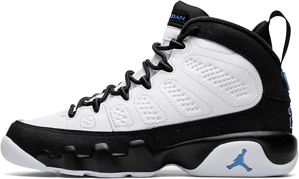 Air Jordan Velika Djeca 9 Retro Crno-sveučilište Plavo-bijelo