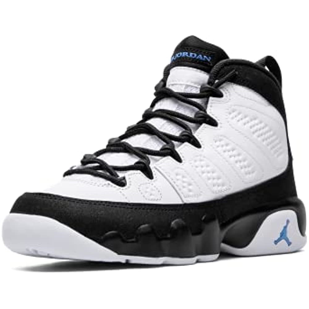 Air Jordan Velika Djeca 9 Retro Crno-sveučilište Plavo-bijelo