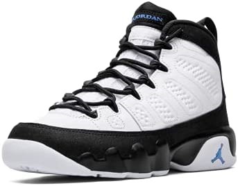 Air Jordan Velika Djeca 9 Retro Bijelo-sveučilište Plavo-crno