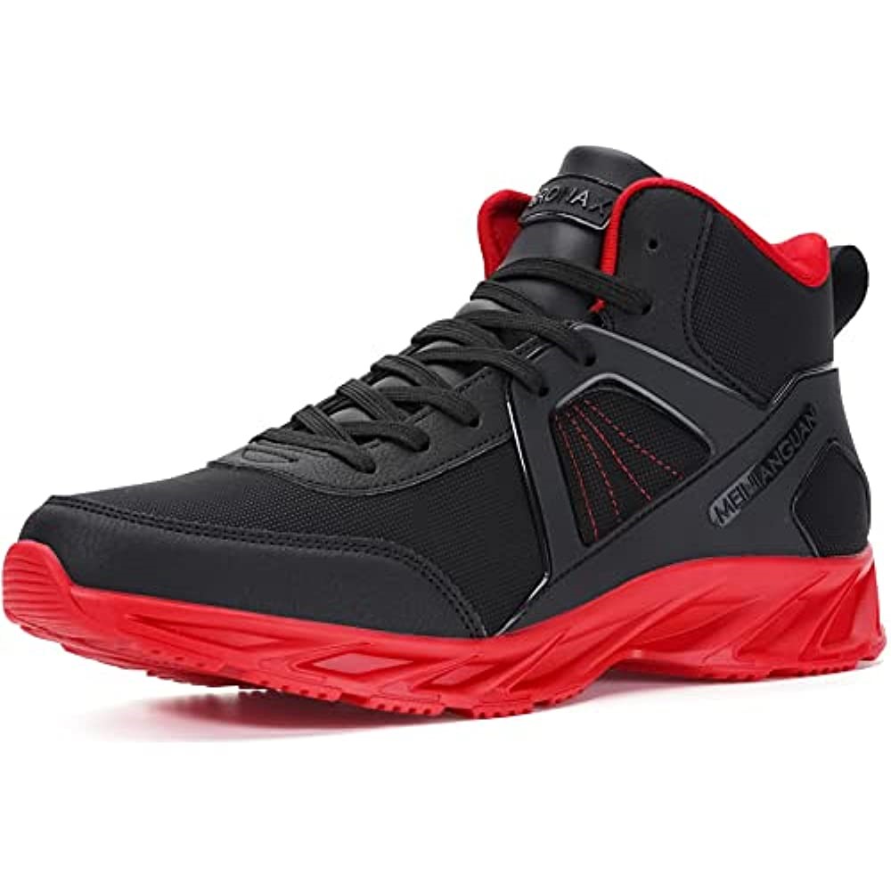 Air Jordan Bronax Visoke Cipele Muške Vodootporne Kožne Tenisice Na Vezanje Crno-crvene