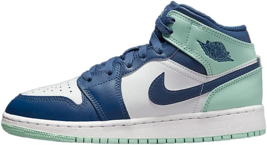 Velika Djeca Air Jordan 1 Srednje Plava Metvica Mystic Navy-mint Pjenasto Bijela
