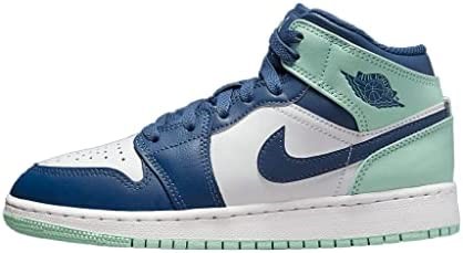 Velika Djeca Air Jordan 1 Srednje Plava Metvica Mystic Navy-mint Pjenasto Bijela