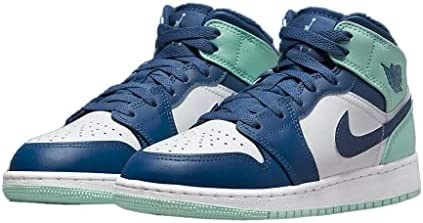 Velika Djeca Air Jordan 1 Srednje Plava Metvica Mystic Navy-mint Pjenasto Bijela