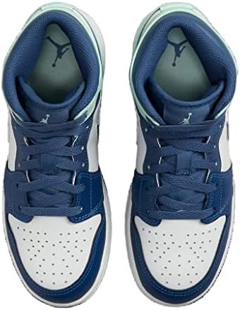 Velika Djeca Air Jordan 1 Srednje Plava Metvica Mystic Navy-mint Pjenasto Bijela