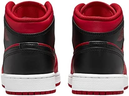 Velika Djeca Air Jordan 1 Mid Reverse Bred Gym Crveno-crno-bijelo
