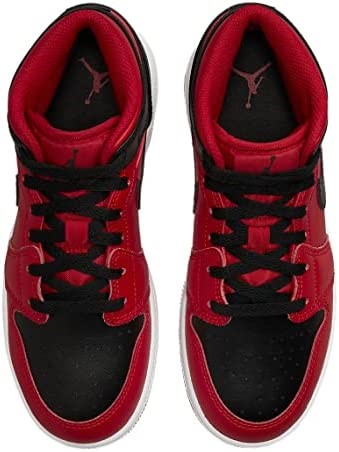 Velika Djeca Air Jordan 1 Mid Reverse Bred Gym Crveno-crno-bijelo