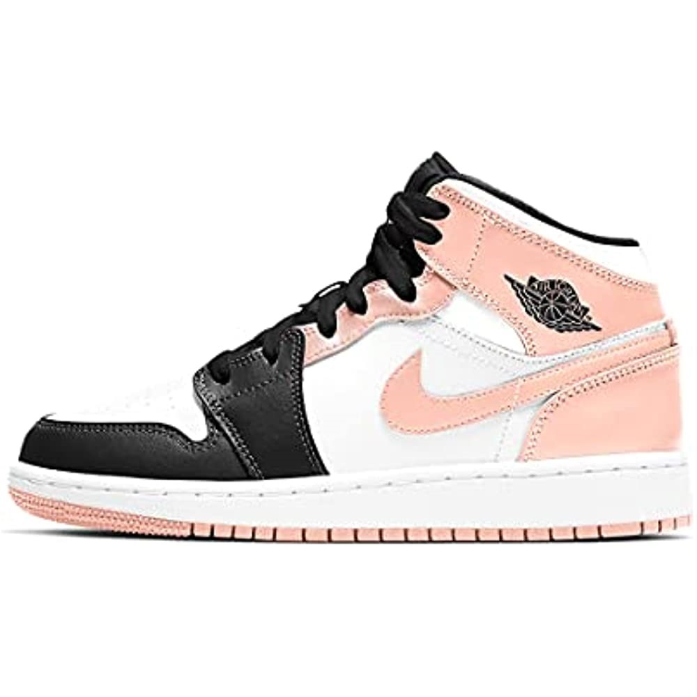 Velika Djeca Air Jordan 1 Mid Bijelo-narančasto-crna