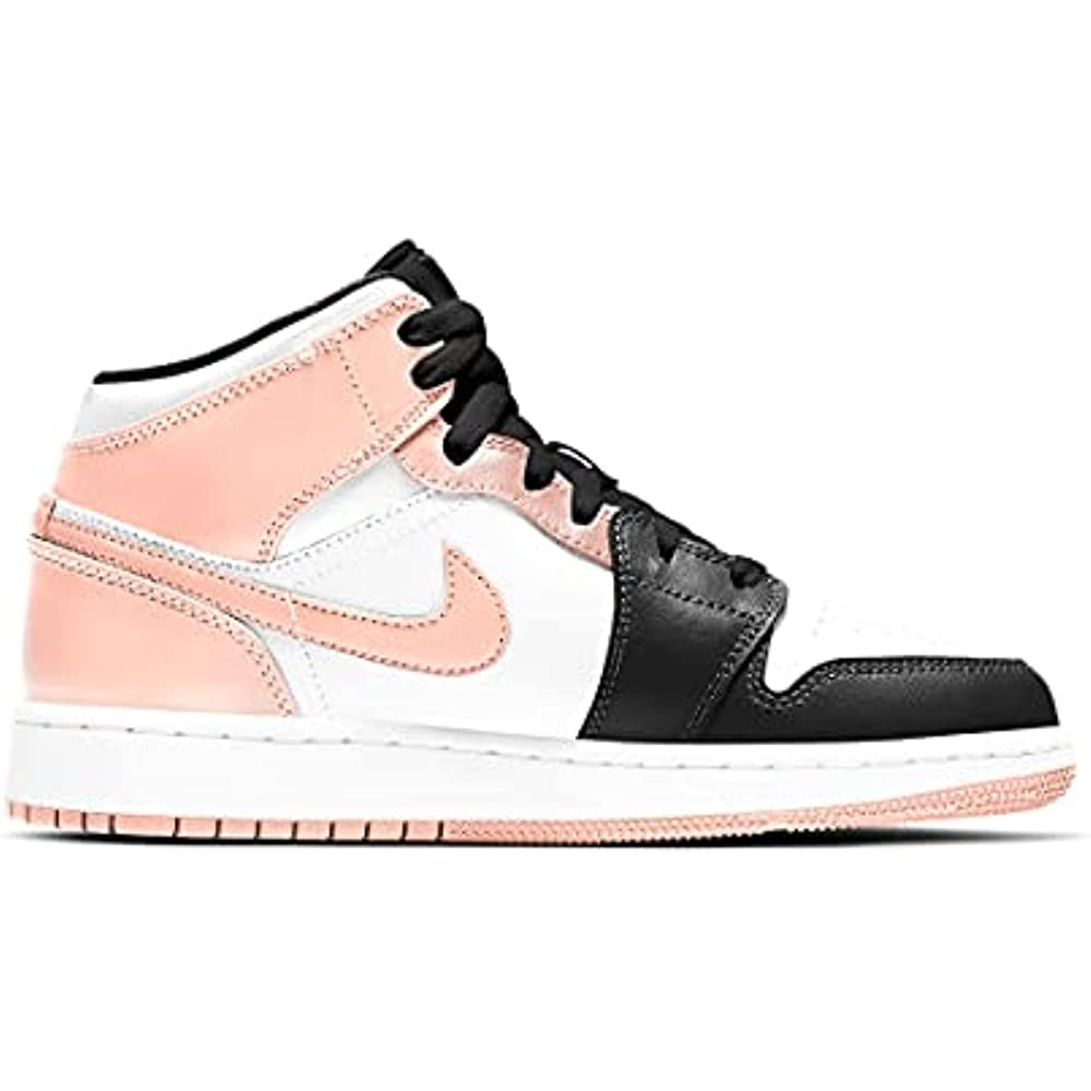 Velika Djeca Air Jordan 1 Mid Bijelo-narančasto-crna
