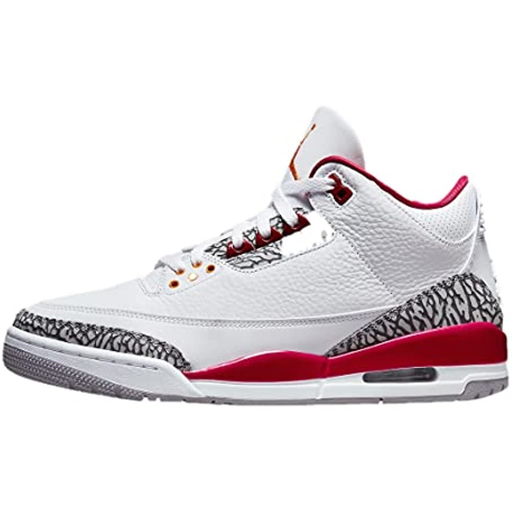 Muške Air Jordan 3 Retro Kožne Sintetičke Tenisice Kardinal Crveno-bijelo-svjetlo Curry