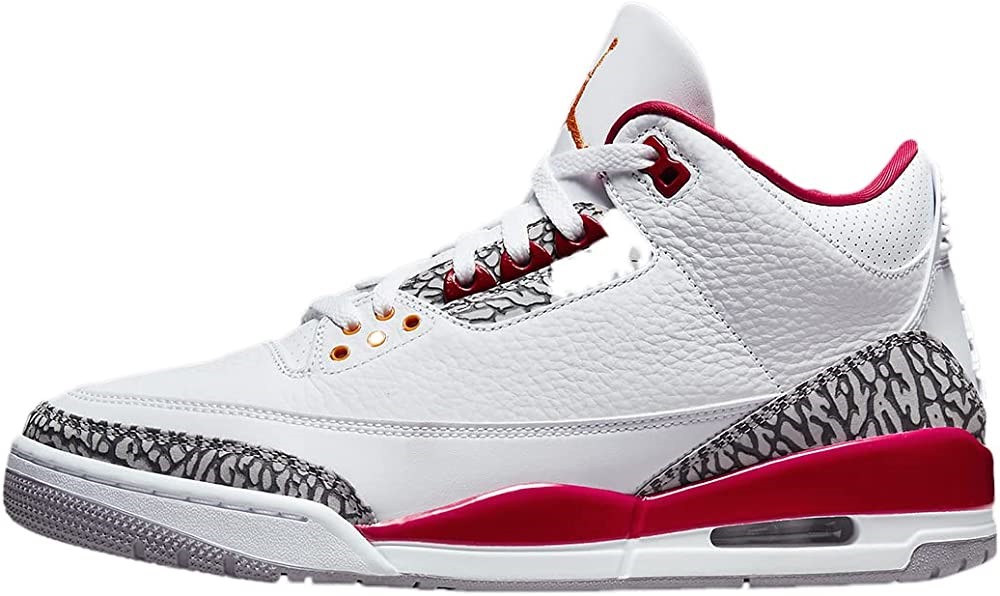 Muške Air Jordan 3 Retro Kožne Sintetičke Tenisice Bijela-svijetla Curry-kardinalno Crvena