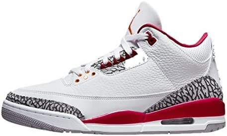 Muške Air Jordan 3 Retro Kožne Tenisice Bijela-svijetla Curry-kardinalno Crvena