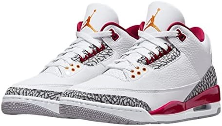 Muške Air Jordan 3 Retro Kožne Tenisice Bijela-svijetla Curry-kardinalno Crvena