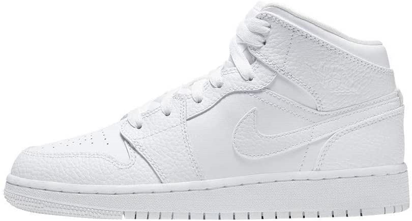 Nike Boys Air Jordan 1 Mid Gs Tenisice Bijelo-bijele 7 Velike Dječje