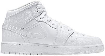 Nike Boys Air Jordan 1 Mid Gs Tenisice Bijelo-bijele 7 Velike Dječje