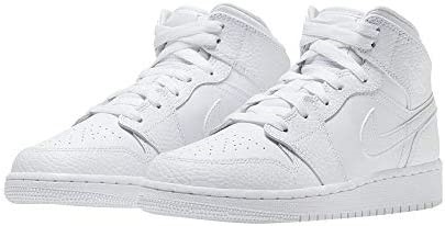 Nike Boys Air Jordan 1 Mid Gs Tenisice Bijelo-bijele 7 Velike Dječje