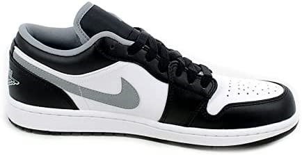 Nike Men Air Jordan 1 Niske Crne čestice Sivo-bijele