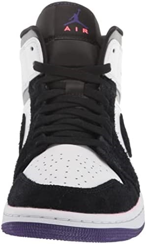 Nike Men Air Jordan 1 Mid Se Court Purple Suede White-court Purple-black