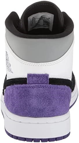 Nike Men Air Jordan 1 Mid Se Court Purple Suede White-court Purple-black