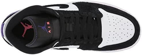 Nike Men Air Jordan 1 Mid Se Court Purple Suede White-court Purple-black