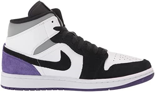 Nike Men Air Jordan 1 Mid Se Court Purple Suede White-court Purple-black