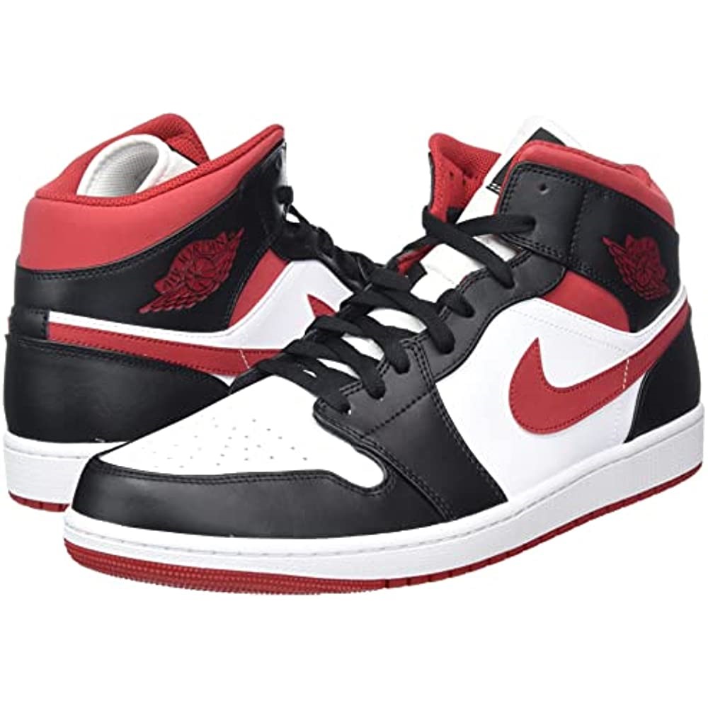 Nike Muške Air Jordan 1 Srednje Tenisice Za Odrasle Bijele-teretanske Crveno-crne