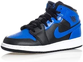 Youth Air Jordan 1 Mid Gs 554725 Black-hyper Royal